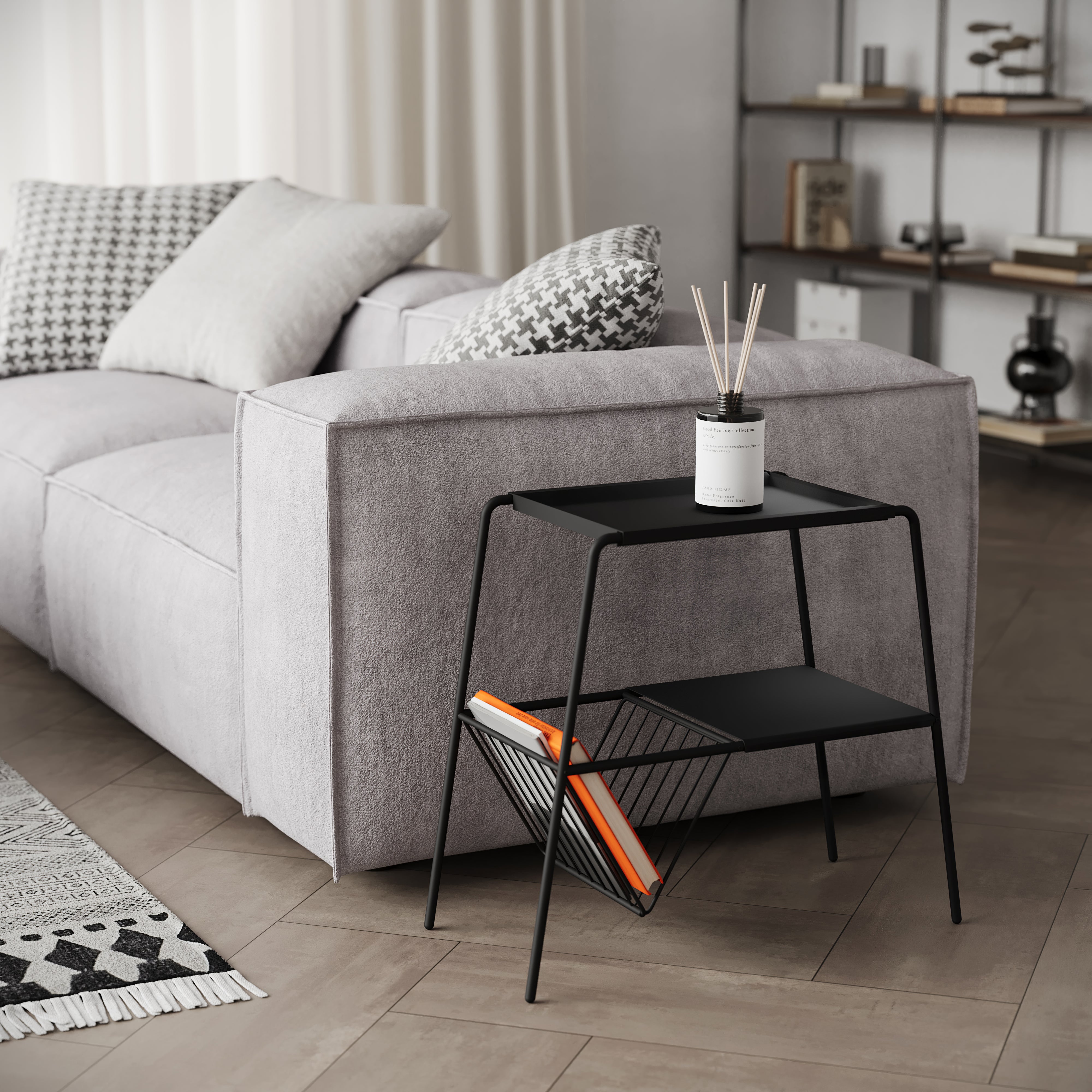 f-mall クビレニスタ L-LLサイズ LILALINE Side Table (S)-Charcoal – MIRAGE SF